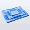 Conjunto de três peças para dormitório escolar: Lençóis, capa de edredom e fronhas de puro algodão com xadrez azul grande e listras azuis para instituições e empresas