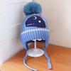 Touca de Bebê Inverno Beret de Urso Coreano Touca de Lã Tricotada Infantil Beret de Cor Sólida Touca de Inverno para Proteção de Orelha de Bebê C