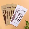 Bolsa de Papel Kraft con Ventana de Color Personalizado para Cuchillo, Funda de Papel para Cuchillo, Funda para Tarjeta, Bolsa de Papel para Cuchillo, Tenedor, Cuchara, Vajilla, Bolsa de Papel de Embalaje Engrosado