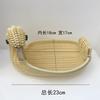 Cesto de Armazenamento Tecido Artesanal Imitação de Rattan Cesto de Frutas de Supermercado Cesto de Pão Cesto de Lanches Oval Rattan Plástico Cesto de Frutas