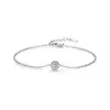 Pulsera de Cadena Fina de Plata de Ley S925 con Moissanita Redonda de 30 Puntos MODIAN para Mujer Lujo Ligero Versátil Joyería para la Mano para Viajar al Trabajo