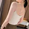 Camisola de Seda Helada de Color Sólido con Doble Tirante y Espalda Descubierta para Mujer, Nueva de Verano 2025, Transfronteriza
