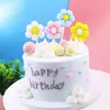 Decoración de pastel de flores enchufe bola tridimensional bola de algodón de colores arreglo de tarjeta de girasol mesa de postres de repostería de cumpleaños