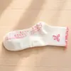 Calcetines de Yoga Transfronterizos para Mujer, Calcetines Deportivos Antideslizantes para Pilates, Fitness y Suelo, de Media Pantorrilla, con Lazo, Calcetines para Mujer de Zhuji Hosiery