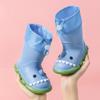 Botas de lluvia de tiburón para niños, a media pantorrilla, para niñas, antideslizantes, lindas, de verano, para bebés, niñas, con cordón, zapatos de agua para jardín de infantes