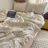 Juego de Colcha de Gasa con Volantes de Encaje Estilo Princesa de Verano Cuatro Piezas, Colcha de Aire Acondicionado, Colcha Refrescante de Verano, Fresco Juego de Tres Piezas, Colcha Lavable a Máquina