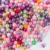Perlas sueltas de imitación de perlas de imitación de color ABS de 3-14 mm con agujero recto, cuentas redondas para hacer collares, pulseras y fundas de teléfono, accesorios de joyería con cuentas.