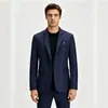 Blazer cruzado de un botón para hombre de comercio exterior, estilo coreano moda juvenil casual con bloques de color ajustado chaqueta de un solo pecho para hombre