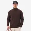 Suéter de punto de manga larga de color liso para hombre, nuevo estilo otoño e invierno de cuello alto versátil estilo old money holgado moderno jersey
