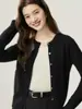 Cardigan de Tricô de Caxemira Novo Outono 2026 para Mulheres, Peça de Roupa de Manga Longa, Suéter de Tricô, Cor Sólida, Jaqueta Externa Fina