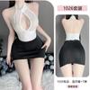 Yiyue Lencería Sexy Sexy Club Nocturno Falda de Cadera Femenina Caliente Sin Espalda Uniforme Tentación Pijama Traje de Secretaria 1026