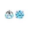 Aleación de titanio F136 garra de fondo redondo circonita 5A cabeza roscada exterior aretes ombligo uñas joyería para perforaciones accesorios al por mayor