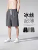 Pantalones Cortos Casuales Rectos de Seda de Hielo para Hombre, Verano, Ligeros, de Secado Rápido, de Cinco Puntos, Modernos, Sueltos, Pantalones de Entrenamiento Deportivo para Baloncesto