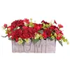 Caja Decorativa de Flores y Plantas Artificiales de Madera Ins Transfronteriza para el Hogar, Adorno de Escritorio Simple, Exhibidor de Flores Artificiales para Estudio