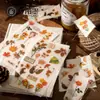 Paquete de Pegatinas de Transferencia Serie Bosque de Flores Momo - Pegatinas de Etiquetas Estilo Bosque Artístico, Material de Pegatinas Decorativas para Diario Impermeables