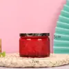 Portavelas Redondo Tallado de 250 ml para DIY, Contenedor Decorativo Romántico para Velas, Taza para Velas Aromáticas de Vidrio de Colores con Tapa