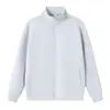 Sudadera de Color Sólido Pesada Estilo Primavera Otoño Cuello Alto Cremallera Top Básico Personalizable para Trabajo con Texto Impreso o Bordado en Stock