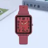 Reloj para Mujer Nueva Moda Color Gelatina Reloj para Estudiante Correa de Silicona Cuadrado Esfera de Color Reloj de Cuarzo para Estudiante Mujer
