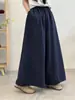 Pantalones casuales de algodón y lino sumergidos para mujer, de primavera y verano, holgados, adelgazantes, con cintura elástica, estilo artístico, estilo retro, con pierna ancha.