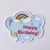 Mingkang Cola Macia Nuvens Arco-Íris Feliz Decoração de Bolo Escrita Balão Confeitaria Decoração de Aniversário Sobremesa Fantasia
