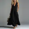 Vestido Casual de Color Sólido con Bolsillo de Parche y Escote en V Profundo, Nuevo para Primavera/Verano, Sitio Independiente de Amazon 2026, Transfronterizo Europeo y Americano