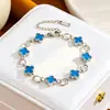 Pulsera de trébol de cuatro hojas de acero de titanio 18k transfronteriza europea y americana, versión coreana, estilo bohemio, acero de titanio, galvanizado al vacío, no se decolora