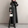 Vestido de Manga Larga a Cuadros de Estilo Japonés 2026, Estilo Coreano, Corte Delgado, Cuello Alto con Bolsillos de Parche, En Stock