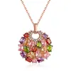 Joyería de Estilo Europeo y Americano, Collar de Dama Colorido con Colocación de Colores de Circonita Colorida al por Mayor