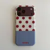 Design de patchwork de poá e listras, adequado para capa de celular Apple 18P, iPhone 17 Pro Max com bordas arredondadas, 16 Pro, estilo minimalista, 15, estilo coreano