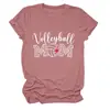 Amazon eBay sitio independiente moda casual mujer voleibol mamá estampado de leopardo cuello redondo camiseta