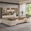 Mesa Executiva de Alto Padrão e Elegante, Mesa de Escritório, Mesa de Gerente, Conjunto de Mesa Executiva com Cadeira, Mesa Simples Moderna para CEO, Mesa de Gerente