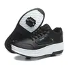 Nuevos Zapatos con Ruedas Dobles para Niños y Niñas, Tenis de Patinaje de Velocidad para Adultos, Patines Desmontables para Niños