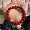 Nuevo Pulsera de Color Cinabrio con Mantra de Seis Palabras y Piedras de Ágata, Adecuada para Hombres y Mujeres en su Año Zodiacal, Estilo de Pareja, Venta al por Mayor desde el Fabricante