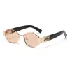 2025 Nuevas Gafas de Sol de Marco Pequeño de Gama Alta Europeas y Americanas para Mujer, Exportación Transfronteriza, Gafas de Sol Metálicas Punk Retro para Hombre