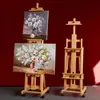 Caballalete de Madera de Haya de Pie de Doble Propósito, Soporte Plegable para Bocetos y Caballete para Pintura al Óleo para Estudiantes de Arte