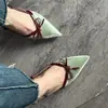Sandalias de una tira sin espalda estilo Chanel, modernas y cómodas, para mujer, Nuevos Zapatos de Tacón Alto Elegantes de Punta, Gama Alta, para Mujer, 2025