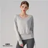 Cubierta de manga larga para yoga, cruzada, cuello en V, cordón doble, manga murciélago, hombros caídos, holgada, casual, adelgazante, deportiva, protectora del sol para mujer