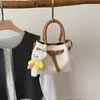Bolsa de Mão Estilo Retrô Balde Feminina 2026 Primavera Nova Alta Aparência Textura Elegante Bolsa de Ombro Transversal