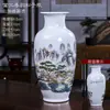 Vaso Pequeno Jingdezhen Ornamentos de Cerâmica Sala de Estar Arranjo de Flores Moderno Simples Decoração de Casa Flor Seca Garrafa de Porcelana