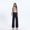 Jeans de Terciopelo que No se Destiñen para Mujer en Otoño Nuevo Hot Americano Ajuste Holgado Adelgazante Pierna Recta Estrecha Pierna Ancha Pantalones que Arrastran el Suelo