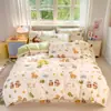 Juego de cuatro piezas de algodón 100% puro grado A para maternidad e infantil, funda de edredón, juego de tres piezas, sábana de sarga, ropa de cama para dormitorio infantil