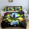 Ropa de Cama con Impresión Digital 3D Funda de Edredón de Hojas Coloridas Juego de Tres Piezas Amazon Textiles para el Hogar Modelo Más Vendido Se Puede Personalizar con Imágenes