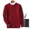 Nuevo Suéter de Cachemira para Hombre Otoño e Invierno 2023, Suéter de Lana de Punto Grueso con Cuello Redondo, Camisa Base Casual de Negocios para Jóvenes