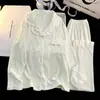 Pijama quentinho com babados e espessura para mulheres, estação outono e inverno, cardigã, cor lisa, macio e fofo, roupa de casa com veludo, pode ser usado na rua