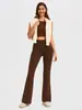 Leggings Deportivos de Yoga Estilo Europeo y Americano Pantalones Casuales para Casa con Bolsillos Delanteros y Traseros Cintura Alta Control de Abdomen Levanta Glúteos Pantalones Adelgazantes