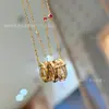 Colar de Fivela de Ferradura Fred de Alta Qualidade Corrente Mini Clavícula Colar com Pingente Pequeno Meio Diamante Fred
