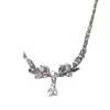 Diosa del Laurel Oreja de Trigo de la Suerte Piedra Blanca Brillante Gota de Agua Collar Ins Lujo Ligero Nicho Versátil de Alta Calidad Diseño Exquisito