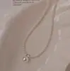 Colar Shijia com zircônia e pérola microincrustada, design de nicho de luxo leve, corrente para clavícula, nova corrente quente para suéter 2024