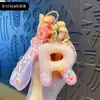 Chaveiro Criativo de Letra com Óleo e Bolinhas Coloridas Flutuantes Delicadas, Adequado para Meninas, Argola de Chaveiro de Bolsa de Casal