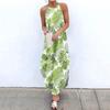 Tendência Verão 2023 Nova Roupa Feminina Amazon ebay Moda Gola Redonda Fenda Vestido de Alça Saia Longa Dia da Independência